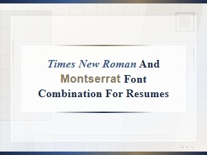Times New Roman and Montserrat Font Pairing Guide for Modern Resumes